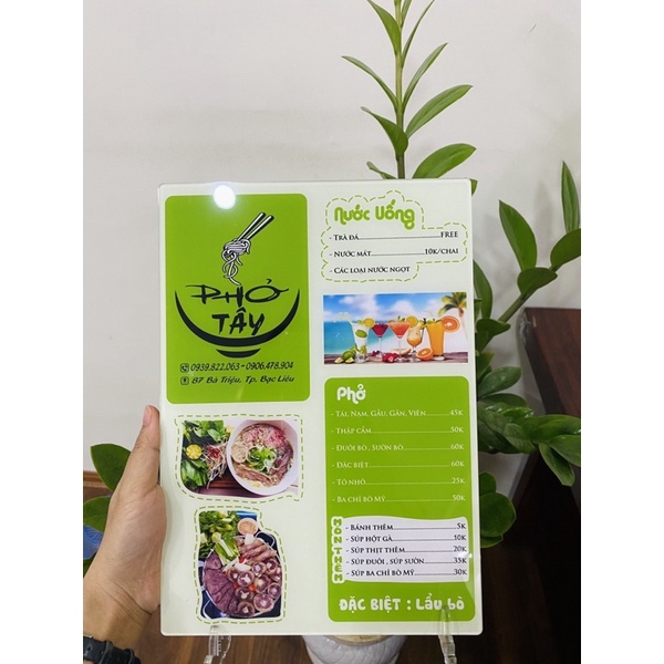 MENU MICA IN THEO YÊU CẦU