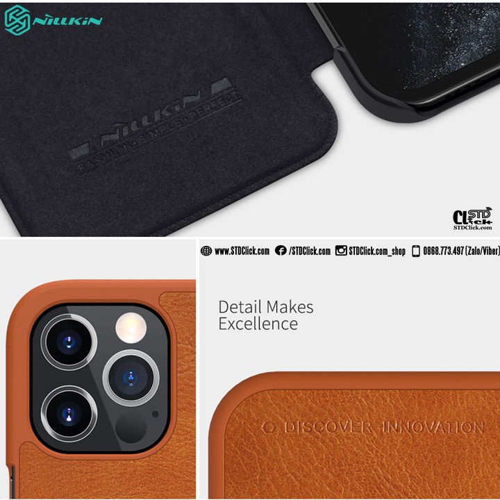BAO DA IPHONE 12 - 12 PRO NILLKIN QIN CHÍNH HÃNG HÀNG CHUẨN
