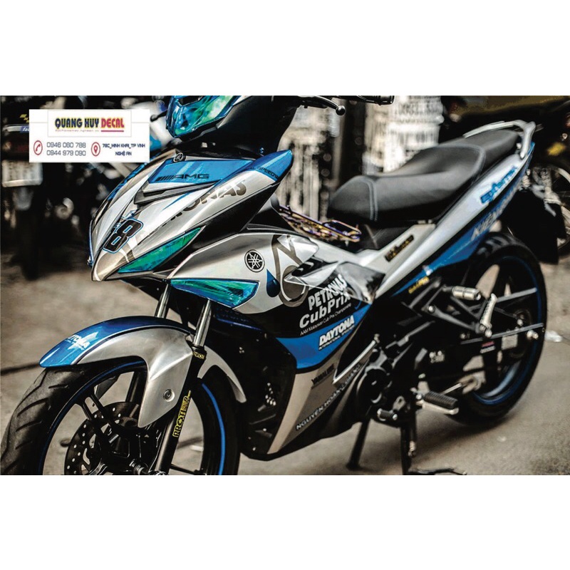 Tem Trùm Exciter 150 Xanh Bạc,Team Decal Ex150 AMG