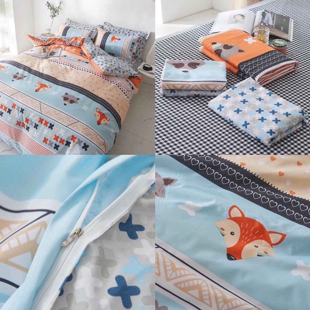 Bộ chăn ga gối Cotton poly M2T Bedding đáng yêu chăn ga Hàn Quốc miễn phí bo chun drap ga giường