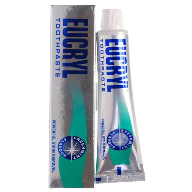 Kem đánh trắng răng - trị hôi miệng Eucryl Toothpaste 50ml - xuất xứ Anh chính hãng