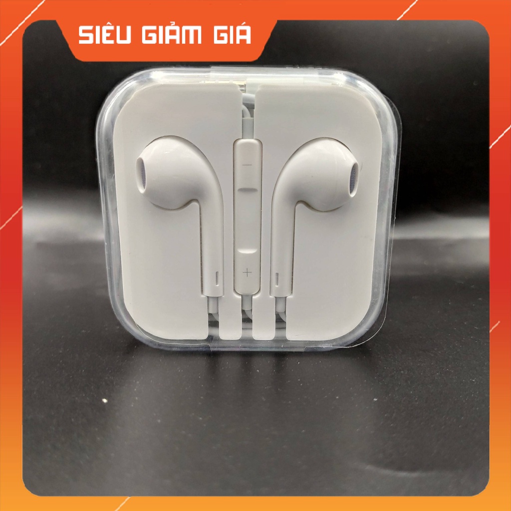 Tai nghe có dây iphone có mic, có dây điều khiển âm lượng, tích hợp micro, bảo hành 1 năm