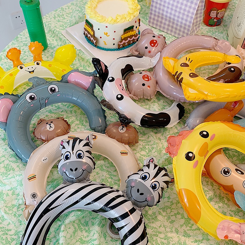 Băng Đô Cài Tóc Gắn Bong Bóng Hình Động Vật Hoạt Hình Dễ Thương Trang Trí Tiệc Cho Bé