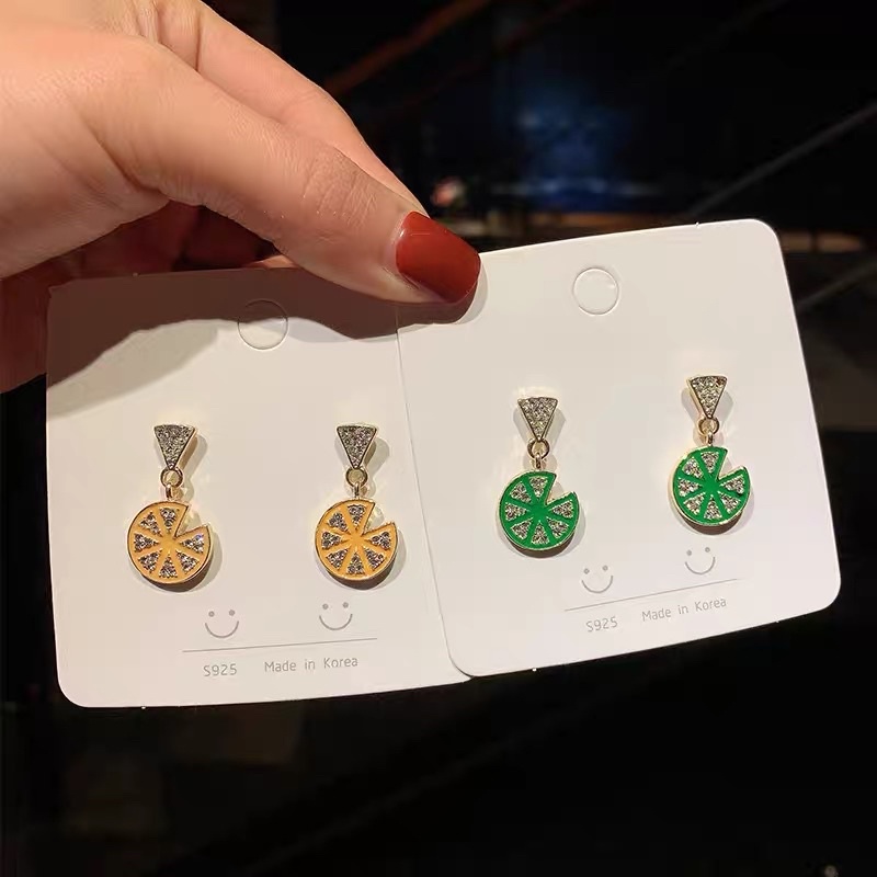 bông tai trái kiwi xinh xắn phong cách hàn quốc