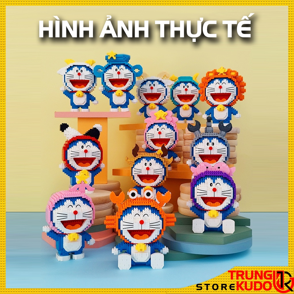 Mô hình Doremon 12 Cung hoàng đạo dạng Đồ chơi xếp hình làm quà tặng sinh nhật bạn trai bạn gái, đồ decor