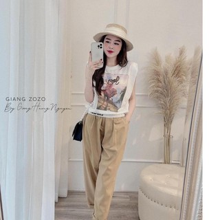 Set đồ nữ cá tính, set quần lửng áo thun đi chơi sang chảnh mùa hè đẹp 8A00205