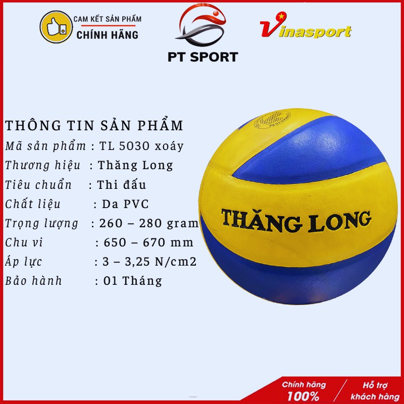 Bóng Chuyền Thăng Long da PVC 5030,5020 tặng bơm tay mini+ túi lưới đựng bóng + kim bơm tiêu chuẩn CHÍNH HÃNG