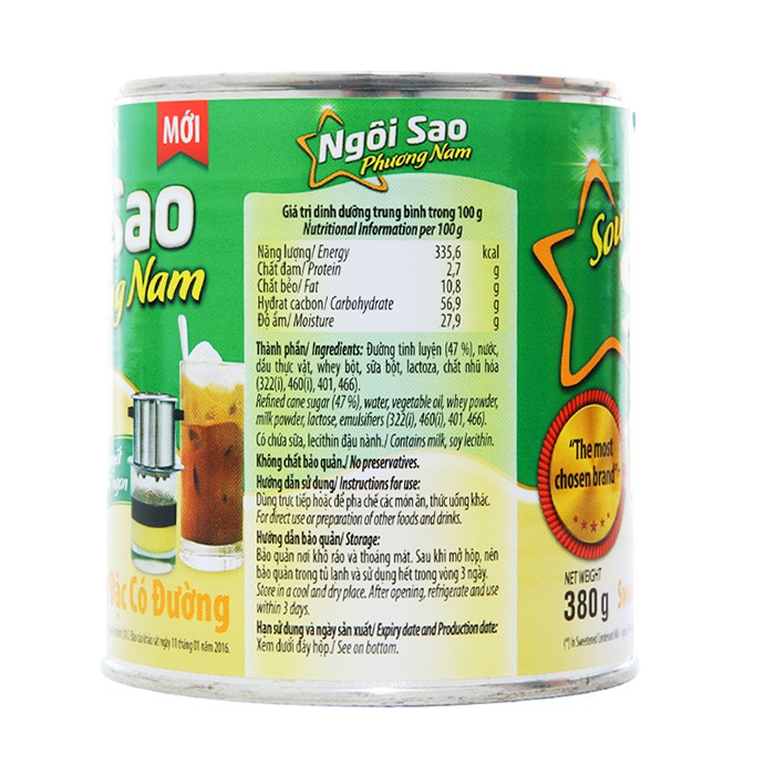 Hàng Tặng Không Bán - Sữa Đặc Ngôi Sao Phương Nam Xanh Lá - Lon 380g