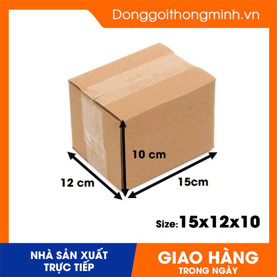 15x12x10 cm / Sỉ hộp carton đóng hàng giá rẻ / cacton 3 lớp sóng B