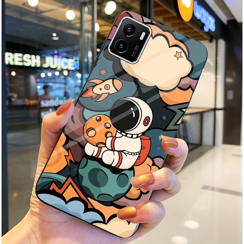 Ốp Lưng VIVO Y15S, Y15A, Y01 Ốp kính bóng cao cấp Phi Hành Gia