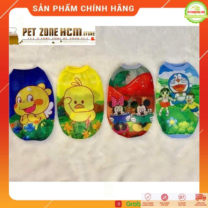 Áo thun cho chó ️ FREESHIP ️ Quần áo thú cưng,Thời trang chó mèo kiểu ba lỗ lưới Việt Nam hoạt hình kute - nhiều size