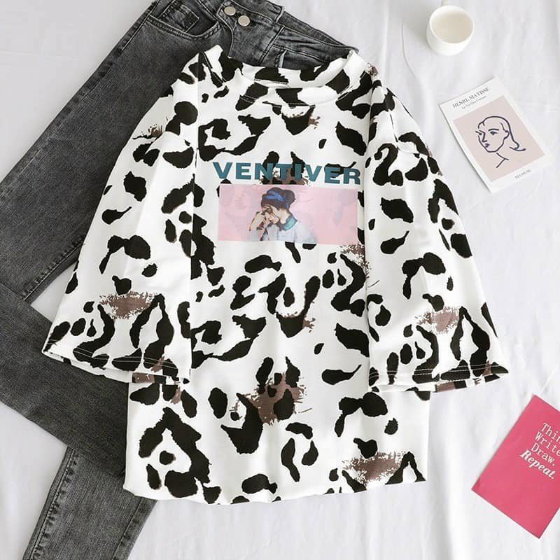 Áo Thun Nữ Ventivers  Nana's House - FREESHIP  Phông bò sữa form rộng oversize dáng suông cá tính Ulzzang HOT