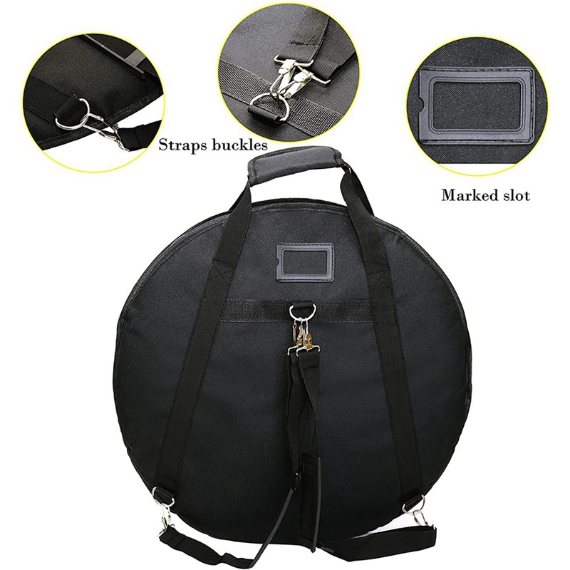 High Quality 22 Inch Cymbal Bag with Carry Handle,10mm Thick Cotton for Storage