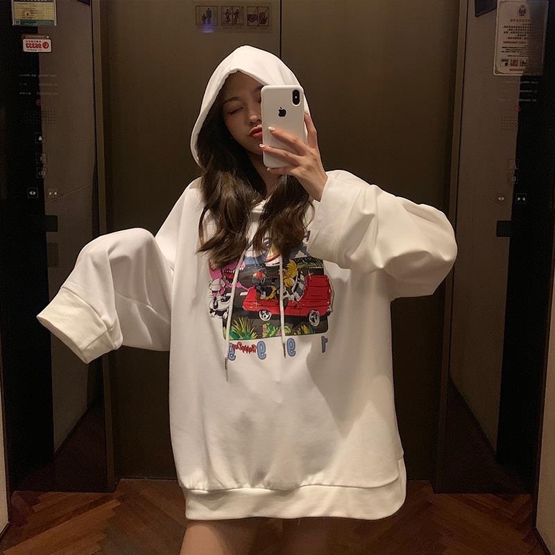 Áo Hoodie Tay Dài In Chữ Đơn Giản Phong Cách Hàn Quốc Cho Nam Và Nữ