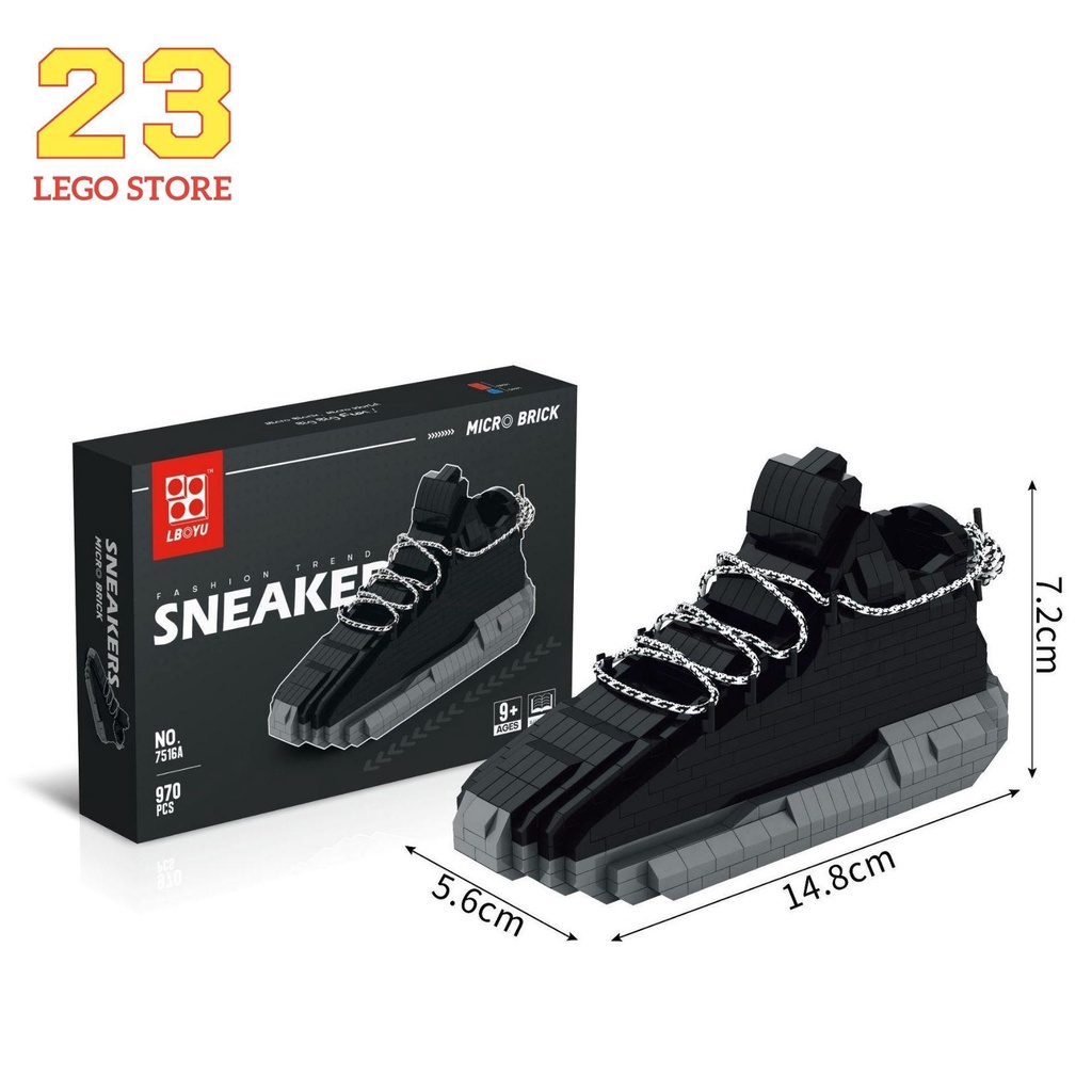Bộ đồ chơi lắp ghép Giày thể thao Sneakers Yeezy mini cực ngầu, Đồ chơi lắp ráp giày Sneakers Yezzy
