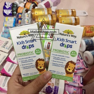 MEN VI SINH DẠNG NƯỚC NATURE"S WAY KIDS SMART DROPS PROBIOTIC CHO BÉ TRÊN 4 TUẦN TUỔI (20ML)