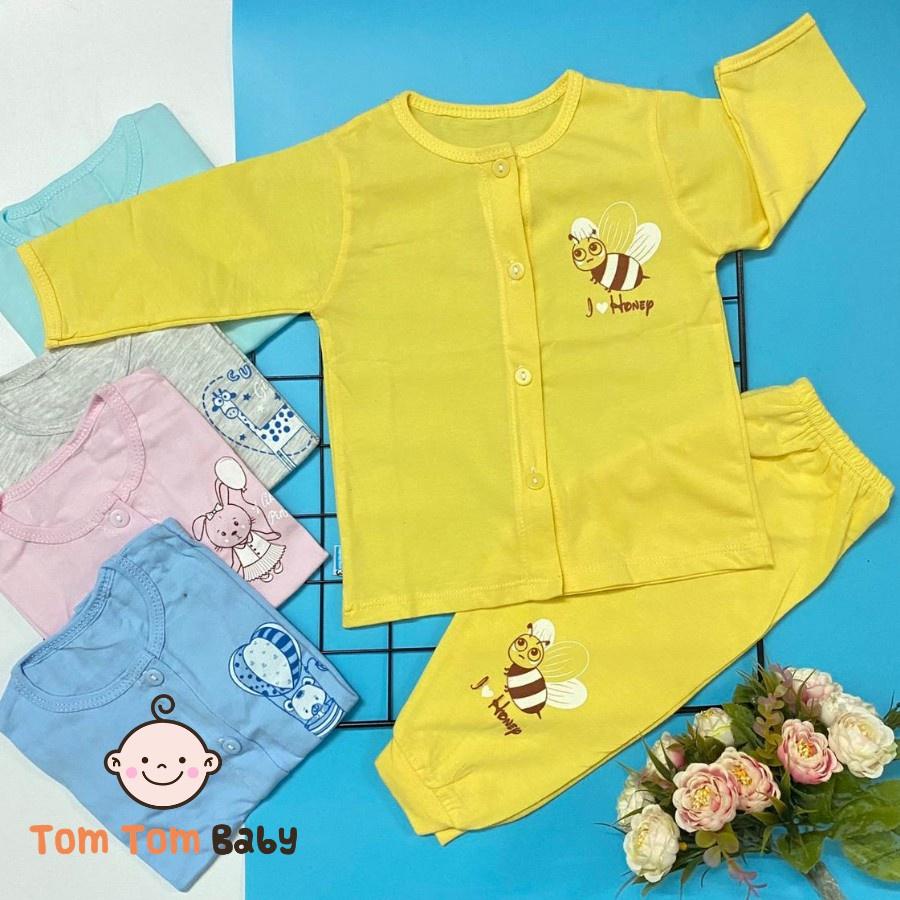 Bộ Quần áo sơ sinh Thái Hà Thịnh cotton dài tay mềm mịn thấm hút tốt