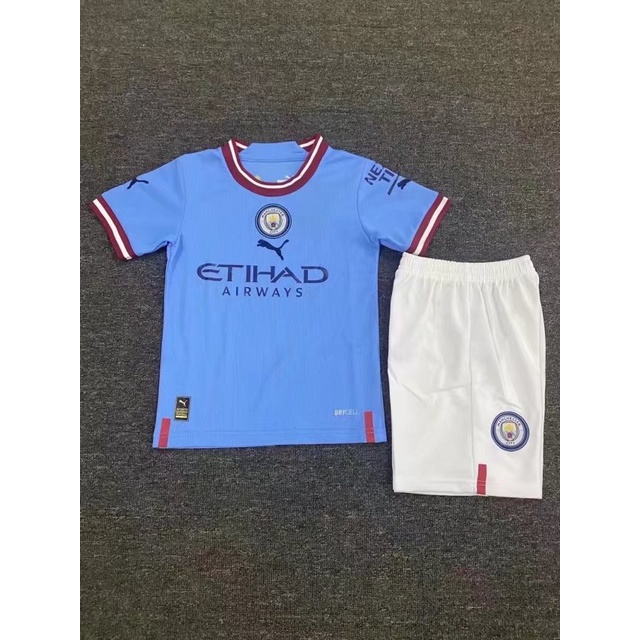 Áo Thun Bóng Đá In Số 2022 2023 Manchester City Cá Tính Cho Bé