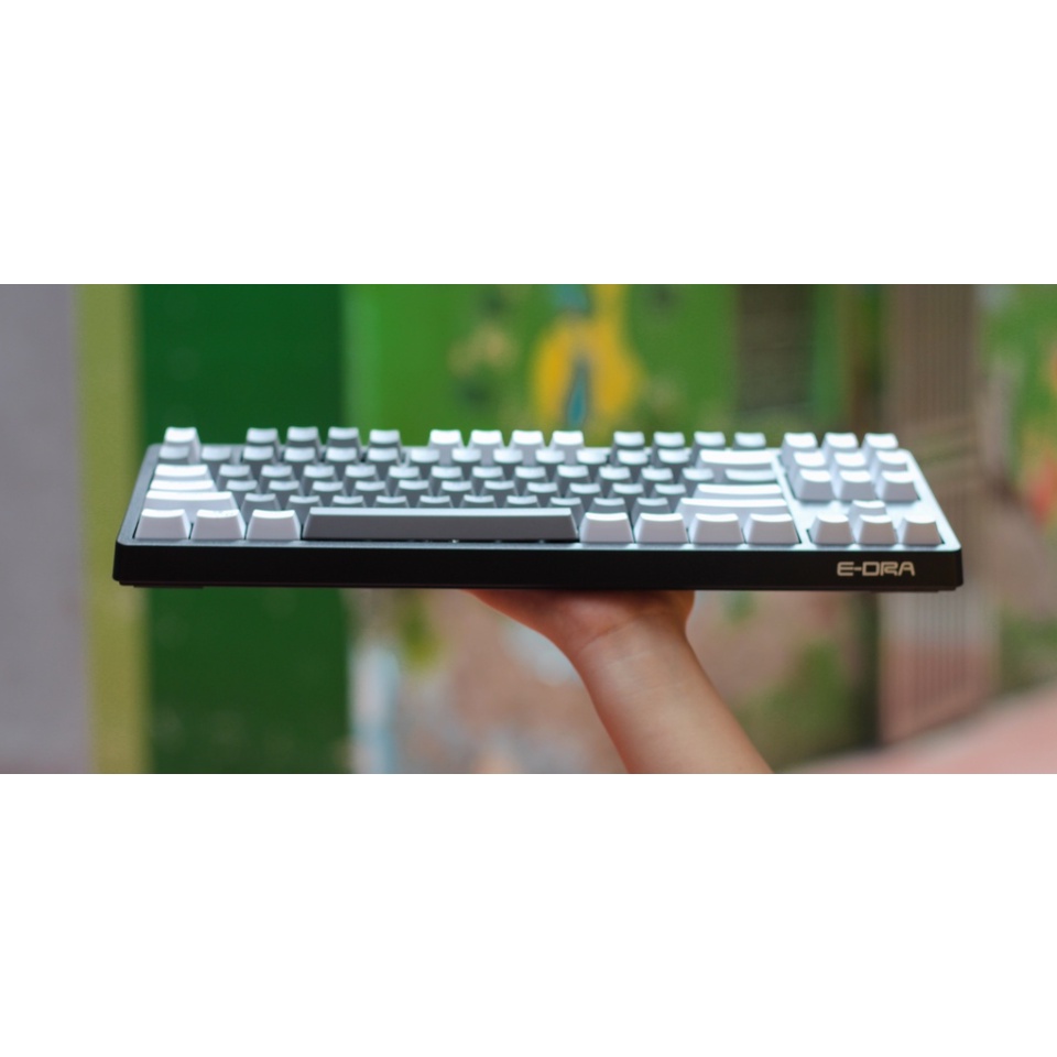Bàn Phím Cơ EDRA EK387 Led Rainbow EDRA Switch - Dây Cap Typ C Cực Chất - Màu Đen - Phiên Bản Mới nhất 2022 - BH 2 năm