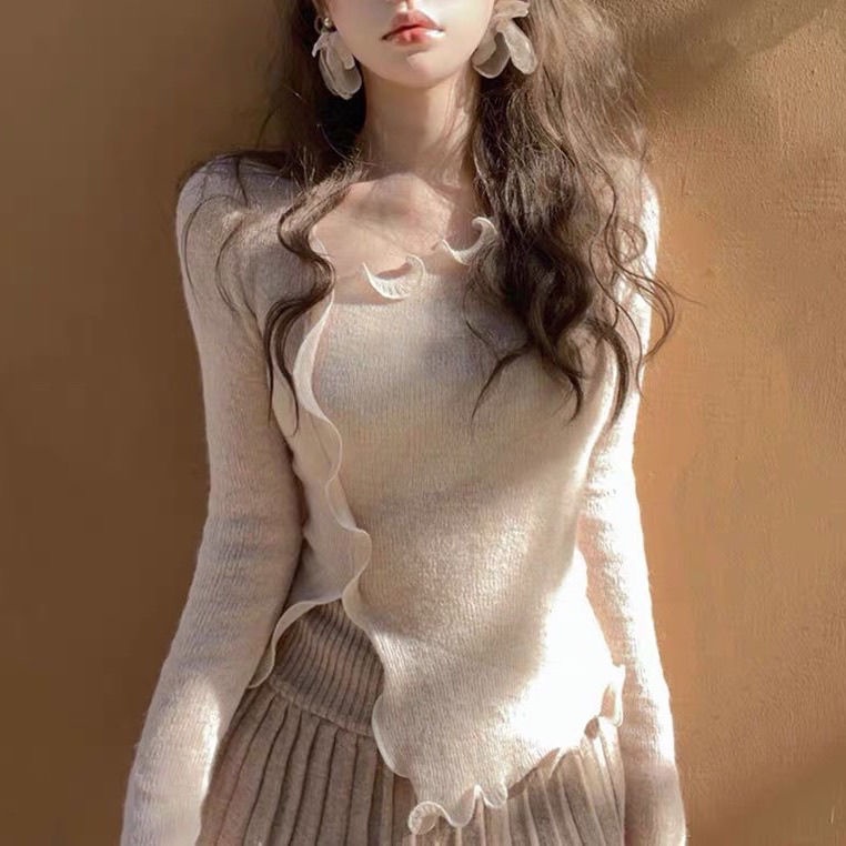 Áo thun nữ COZOKC tay dài dáng ôm xẻ tà thời trang