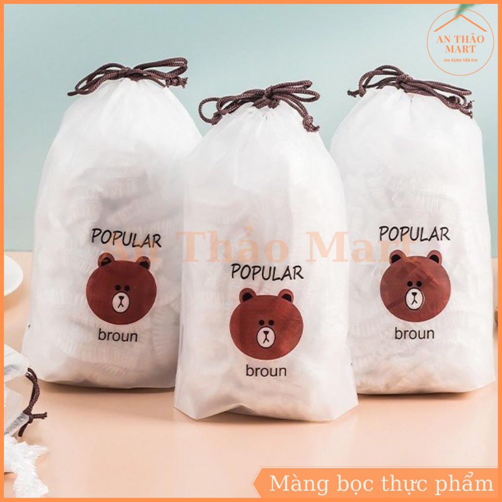 Set 100 Màng Bọc Thực Phẩm Siêu Dai, Túi Gấu Có Chun Co Giãn Có Thể Tái Sử Dụng