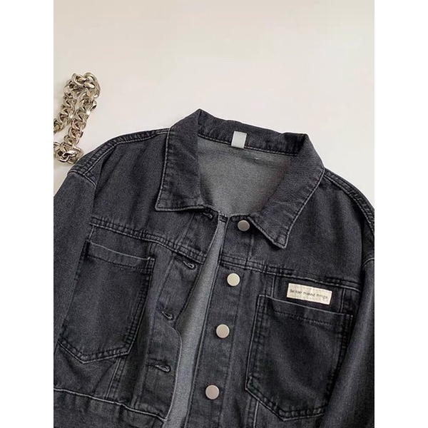 Set Đồ Nữ Denim Jacket Kèm Chân Váy Jeans Demin Chữ A Phong Cách Hàn Quốc