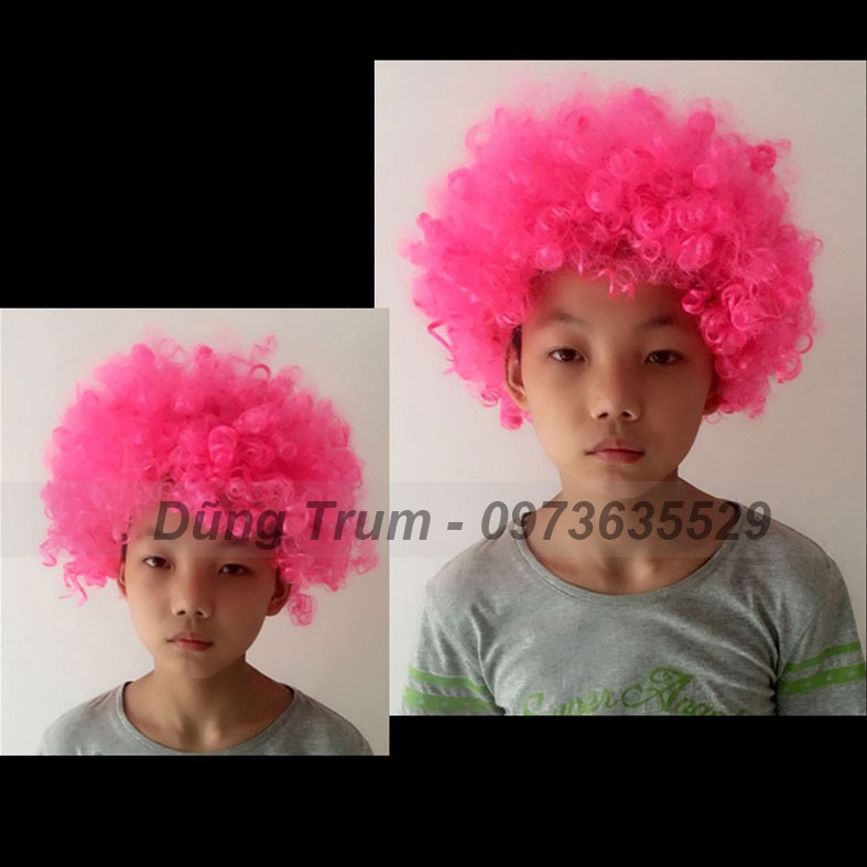 Tóc giả hóa trang chú hề màu hồng siêu đẹp