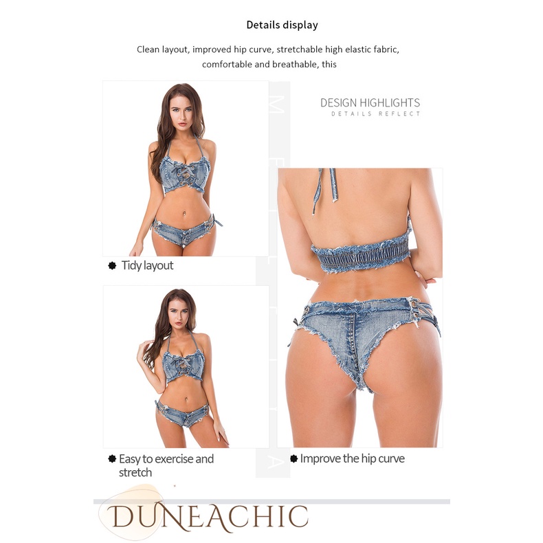 DUNEA Bộ bikini denim gợi cảm cho nữ