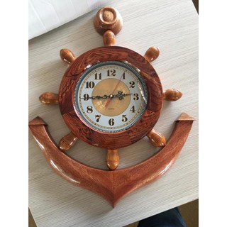 Đồng hồ mỏ neo bằng gỗ mặt gỗ cẩm Nội Thất    50cmx40cm