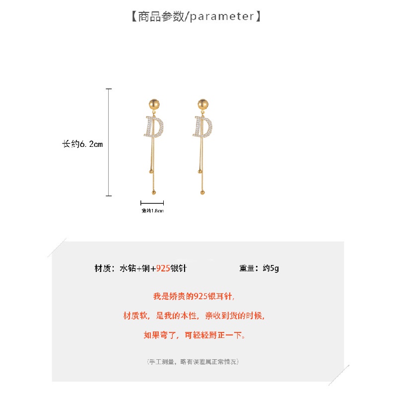 Khuyên tai phối tua rua dáng dài đính đá sang trọng cho nữ