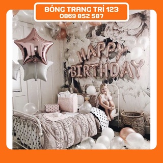 [Tặng quà] Set Bóng Trang Trí Sinh Nhật + 4 sao đại + 50 bóng nhũ{Tặng bơm+băng keo+ruy băng}