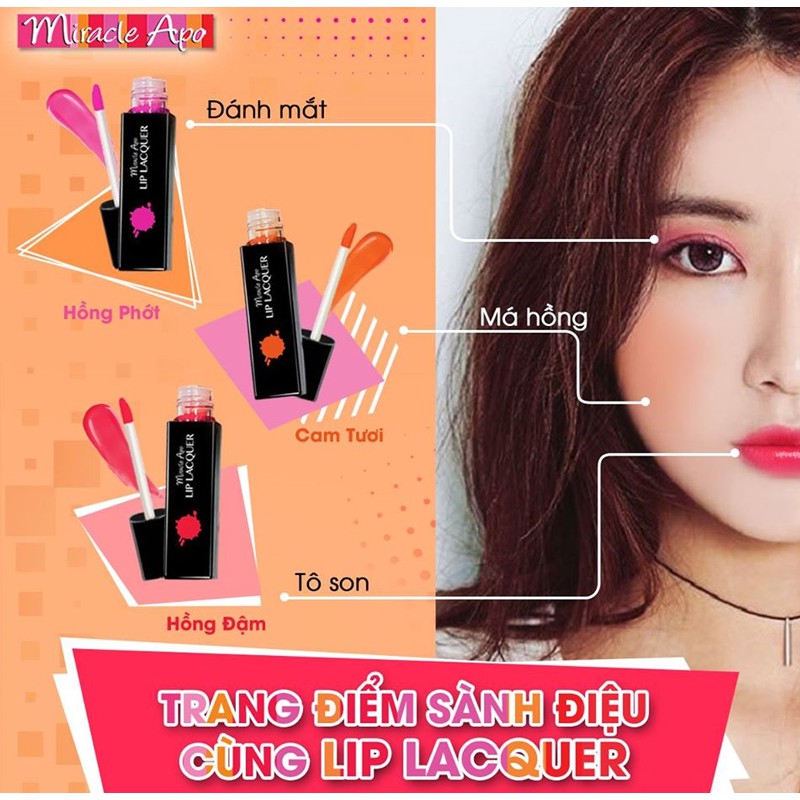 Son Kem Dạng Bóng Miracle Apo Lip Lacquer 3ml