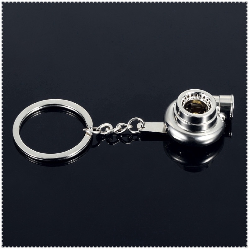 ✪ Móc Khóa Tăng Áp Mini Xinh Xắn ✪ 1 Mặt Dây Chuyền Kim Loại Khắc Chữ Turbo 2 Kiểu