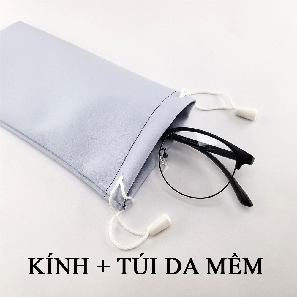Gọng kính cận nam nữ tròn màu hồng, đen nhám chất liệu nhựa - kim loại 6214. Có sẵn tròng giả cận 0 độ chống tia UV | BigBuy360 - bigbuy360.vn
