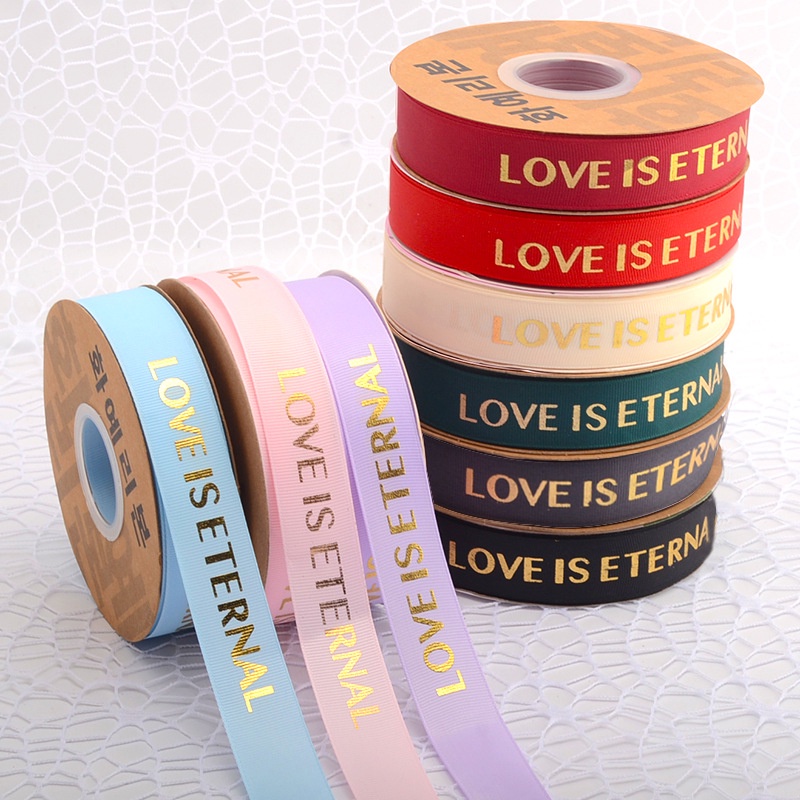 Cuộn dây ruy băng đính hoa lụa satin dùng gói quà sinh nhật