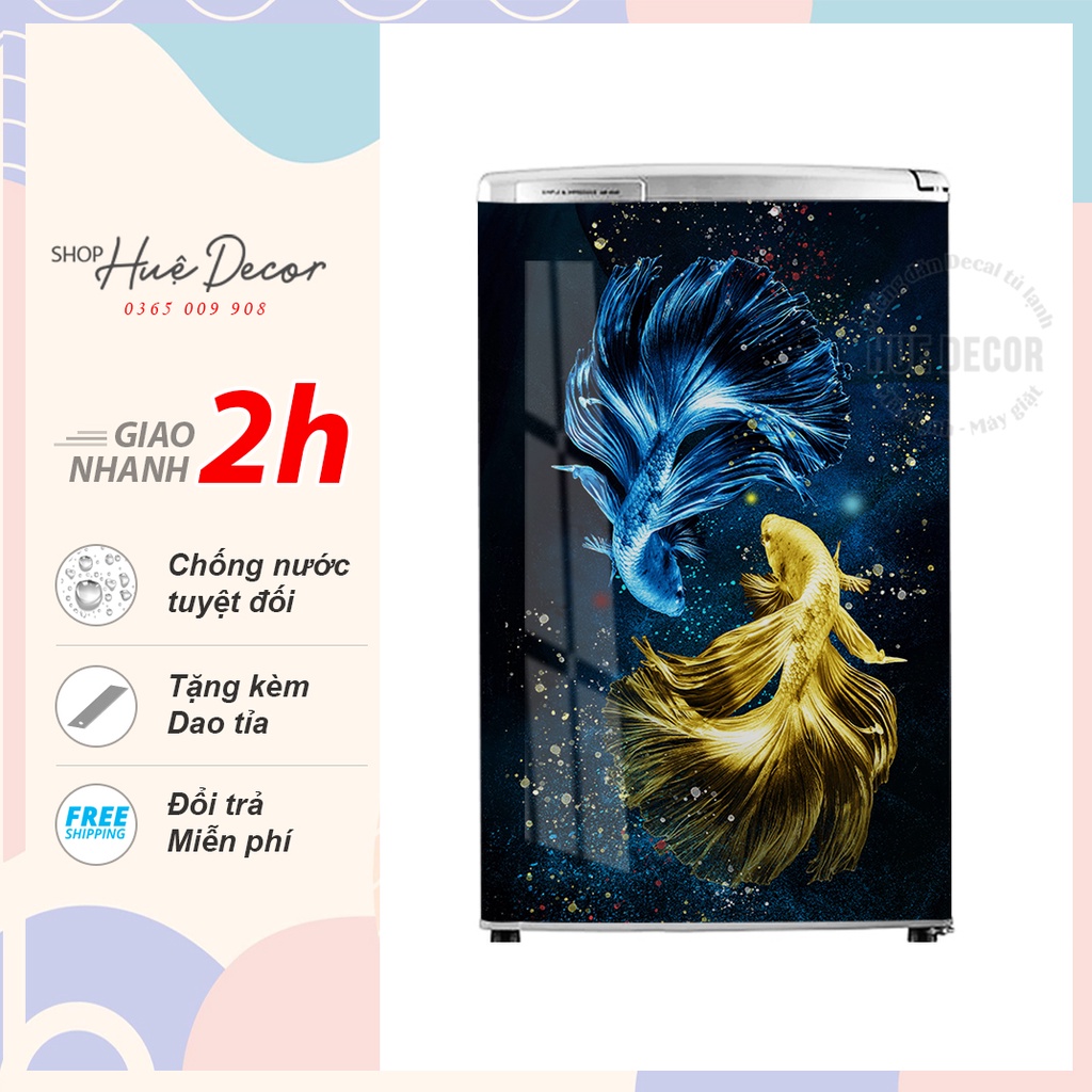 Miếng dán tủ lạnh mini cá tiên song ngư