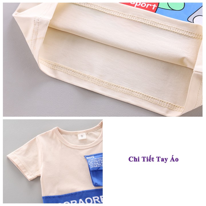 Bộ quần áo bé trai HUQIQI cho bé từ 1 đến 8 tuổi chất cotton mềm mịn thời trang trẻ em hàn quốc hàng xuất khẩu âu mỹ