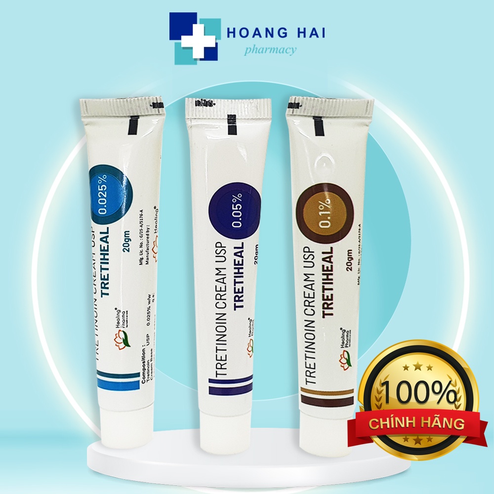 Tretinoin Tretiheal Cream Usp 0.025 0.05 0.1% 20g (tre Ấn Độ chính hãng)