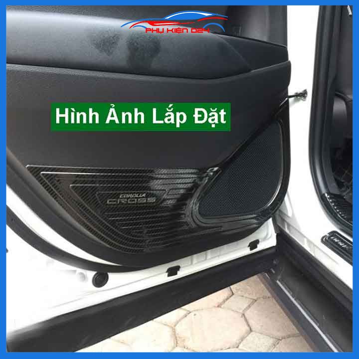 Bộ ốp tapli Corolla Cross 2020-2021-2022 vân cacbon chống xước va đập khi mở cửa và làm đẹp xe