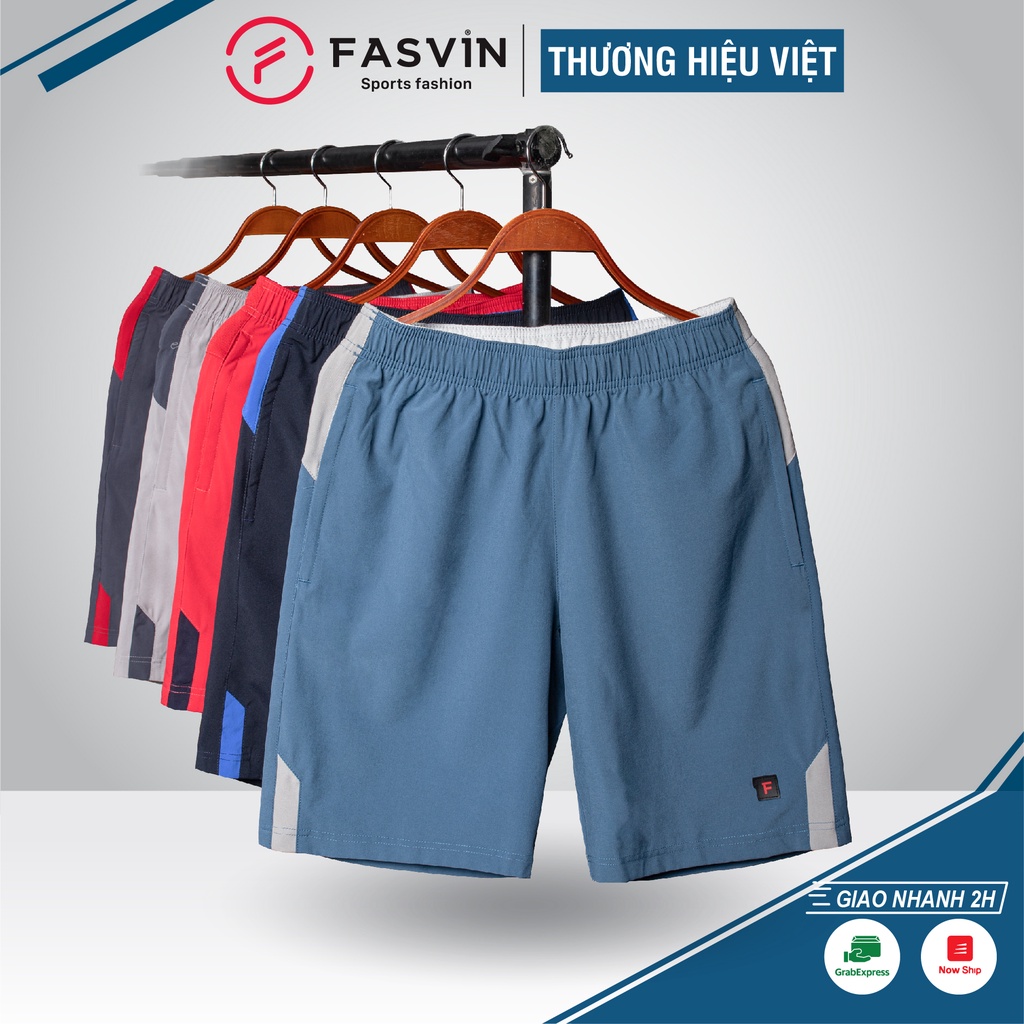 Quần đùi thể thao nam vải co giãn thoải mái mềm mát phù hợp tập thể thao hay mặc nhà Fasvin Q20207.1.HN