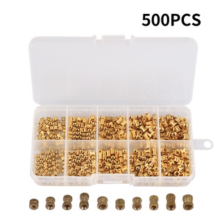 500 chiếc m2 m2.5 m3 đồng thau chèn hạt bộ nữ chủ đề đồng thau đúc chèn đai ốc phân loại đôi twill nhúng hạt