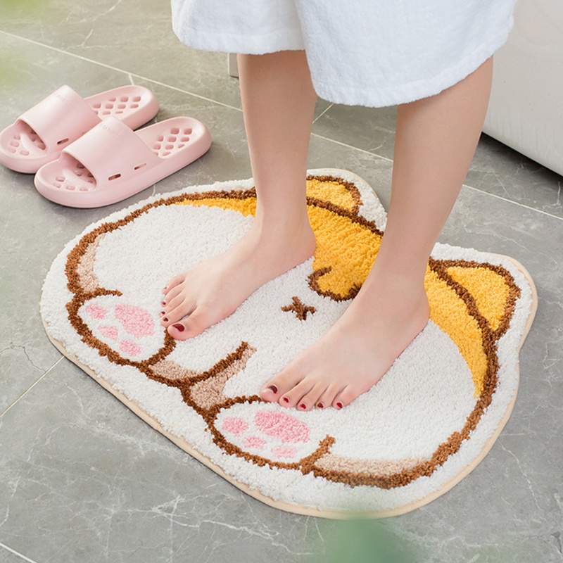 Thảm Chùi Chân Mini Hình Mông Corgi Hoạt Hình Siêu Đáng Yêu