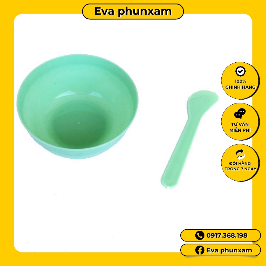 Combo bát+ thìa nhựa đựng mặt nạ dùng trong spa thẫm mỹ viện y tế