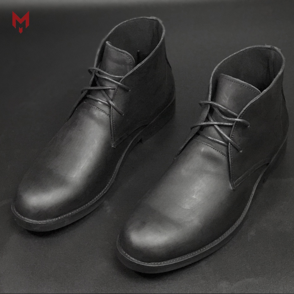 Giày cao cổ nam Chukka Boots Mad Brown da bò sáp ngựa điên cao cấp phong cách bụi bặm | BigBuy360 - bigbuy360.vn