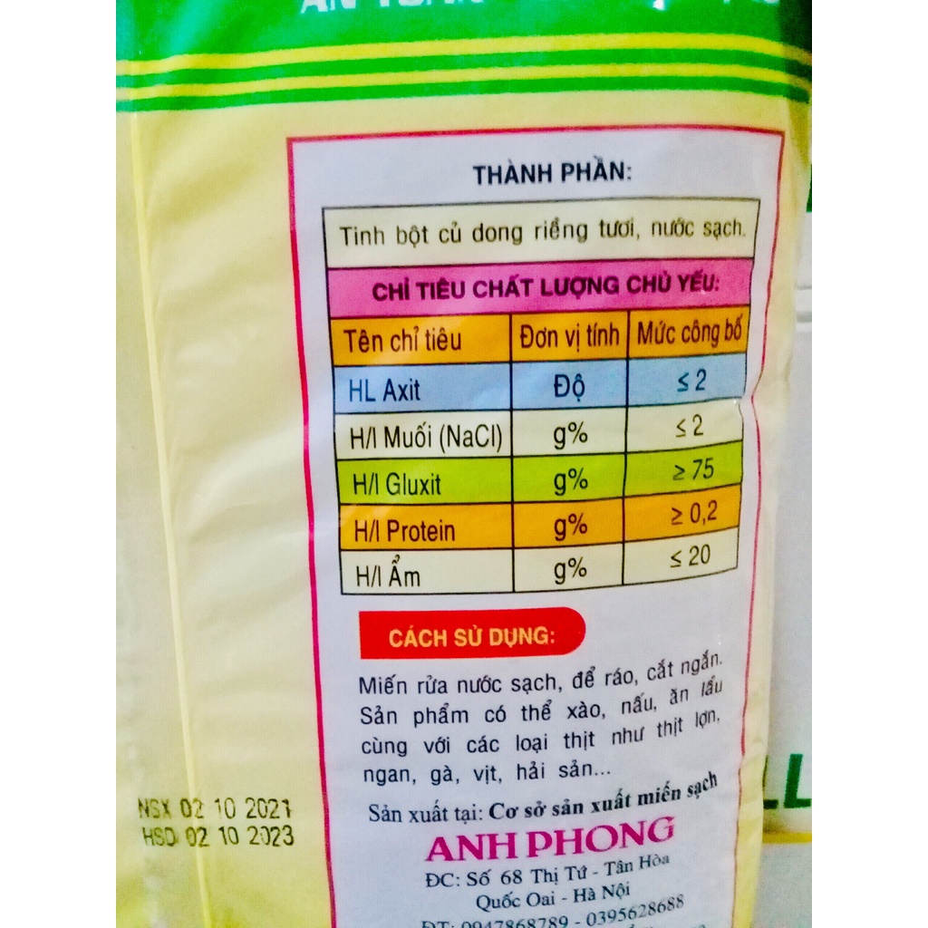 Miến Dong Hà Nội Anh Phong gói