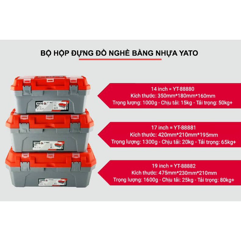 Hộp đựng đồ nghề bằng nhựa Yato YT-88880/88881/88882