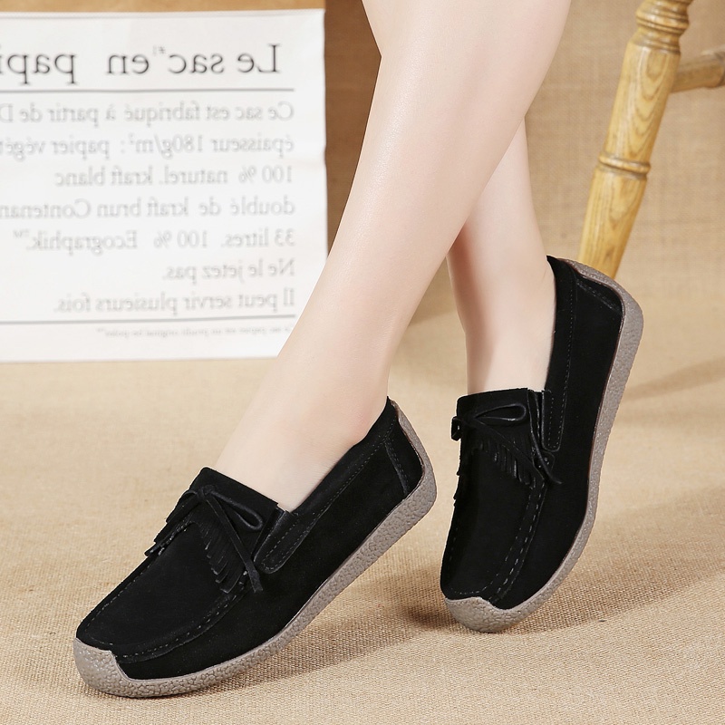Giày lười da lộn trẻ trung size 35-42 với 6 màu xinh xắn tùy chọn dành cho phái nữ