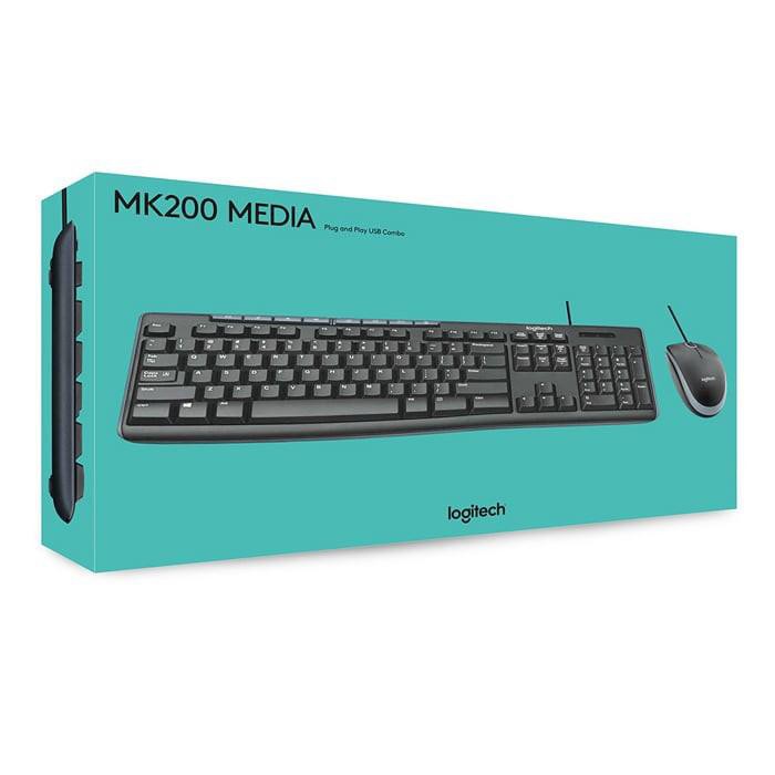 Combo Bàn Phím & Chuột Có Dây Logitech MK200 - Hàng chính hãng