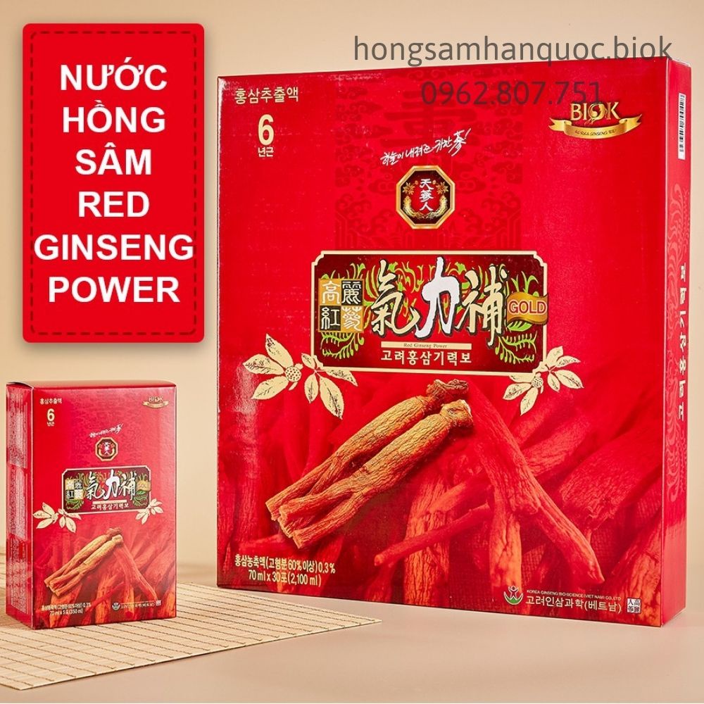 Nước Uống Hồng Sâm Korea Red Ginseng Power 30 gói 70ml, Cao hồng sâm nhập khẩu Hàn Quốc, Tinh Chất Hồng Sâm Nguyên Chất