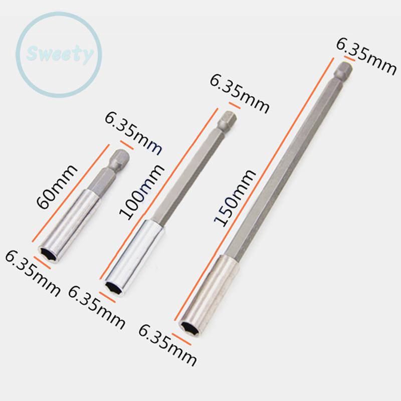 3 Đầu lục giác 1/4inch nối dài mũi khoan 3 kích thước 60 100 150mm đa dụng